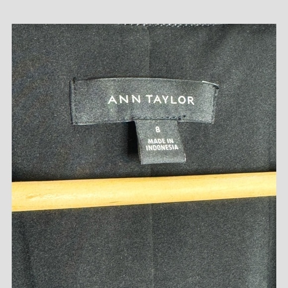 Ann Taylor Blazer Jacket Charcoal Grey Zip Pockets Silver Hardware Notch Collar - Picture 10 of 11